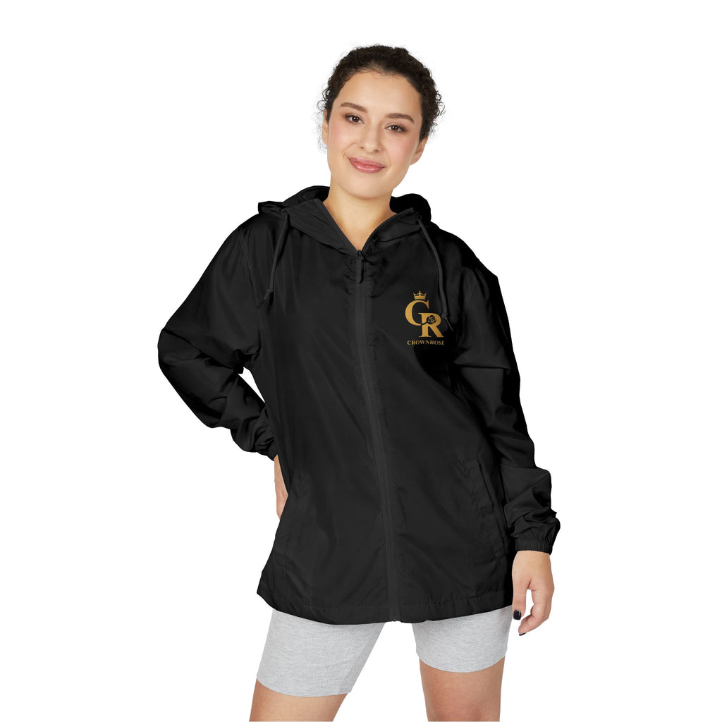 Windbreaker Jacket — "Move Like Royalty" Lion Graphic Lightweight Hooded Windbreaker