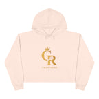 Cropped Hoodie — Gold 'CR Crown & Rose' Logo with 'Move Like Royalty'