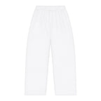 CrownRose Women's Pajama Pants — White Lounge Sleepwear with Gold CR Logo