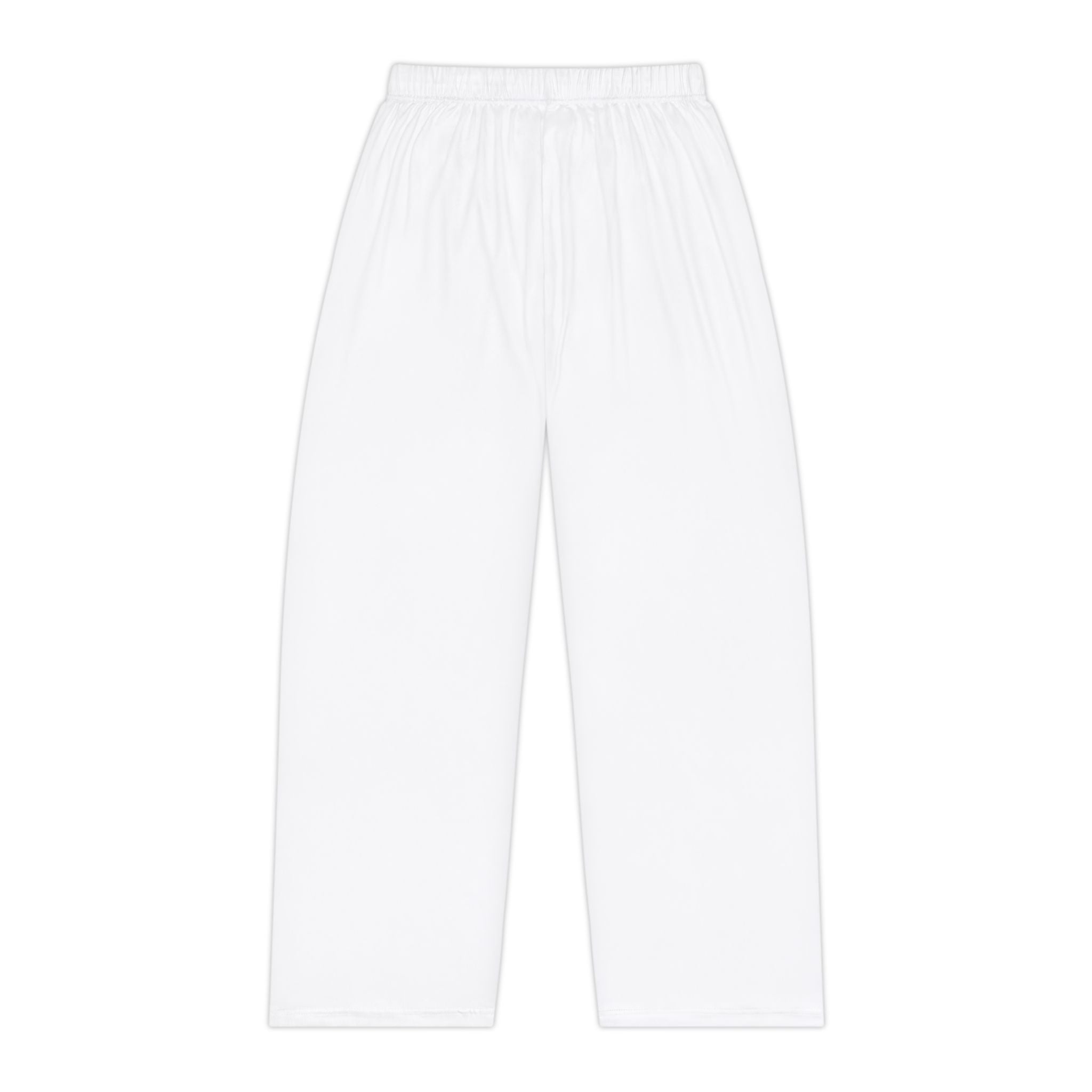 CrownRose Women's Pajama Pants — White Lounge Sleepwear with Gold CR Logo