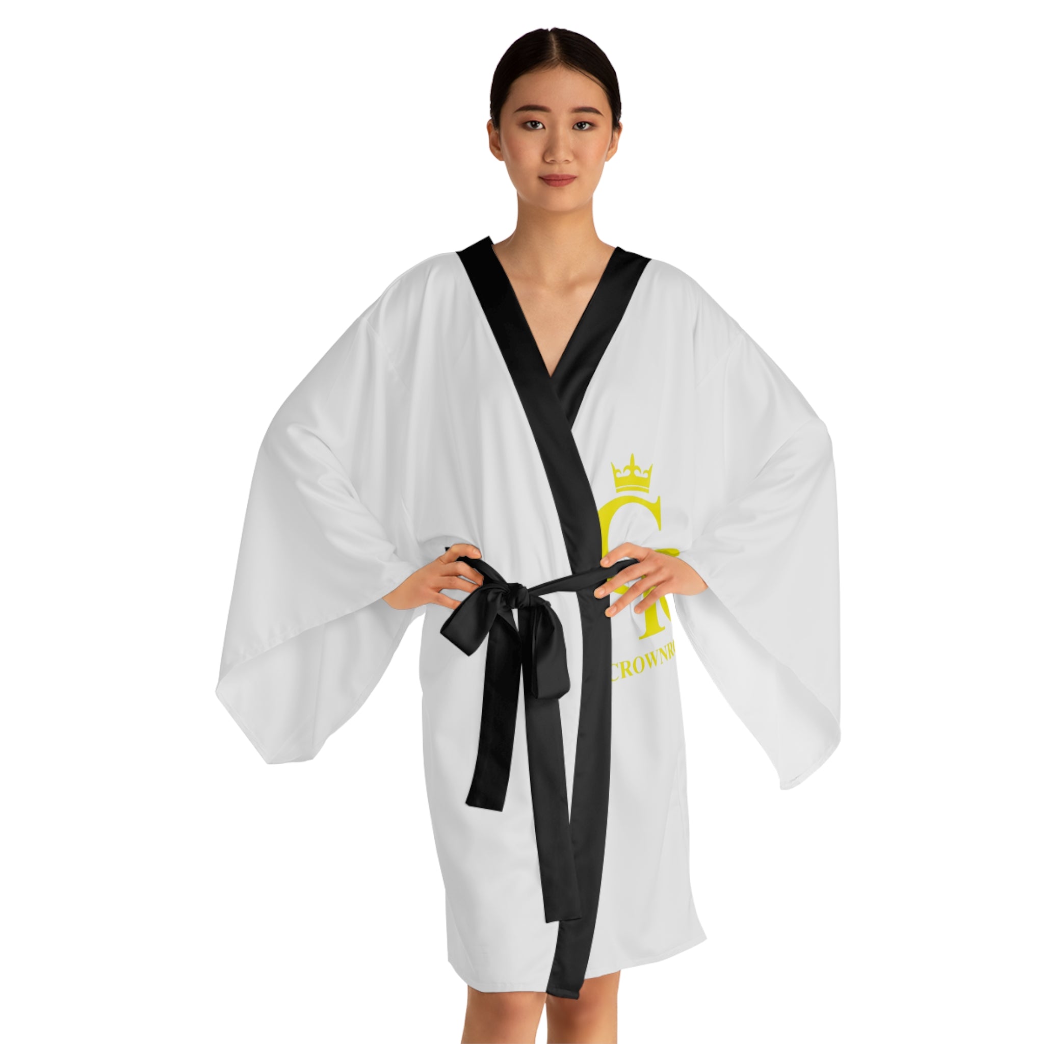 Move Like Royalty Long Sleeve Kimono Robe — CrownRose Gold Lion Design