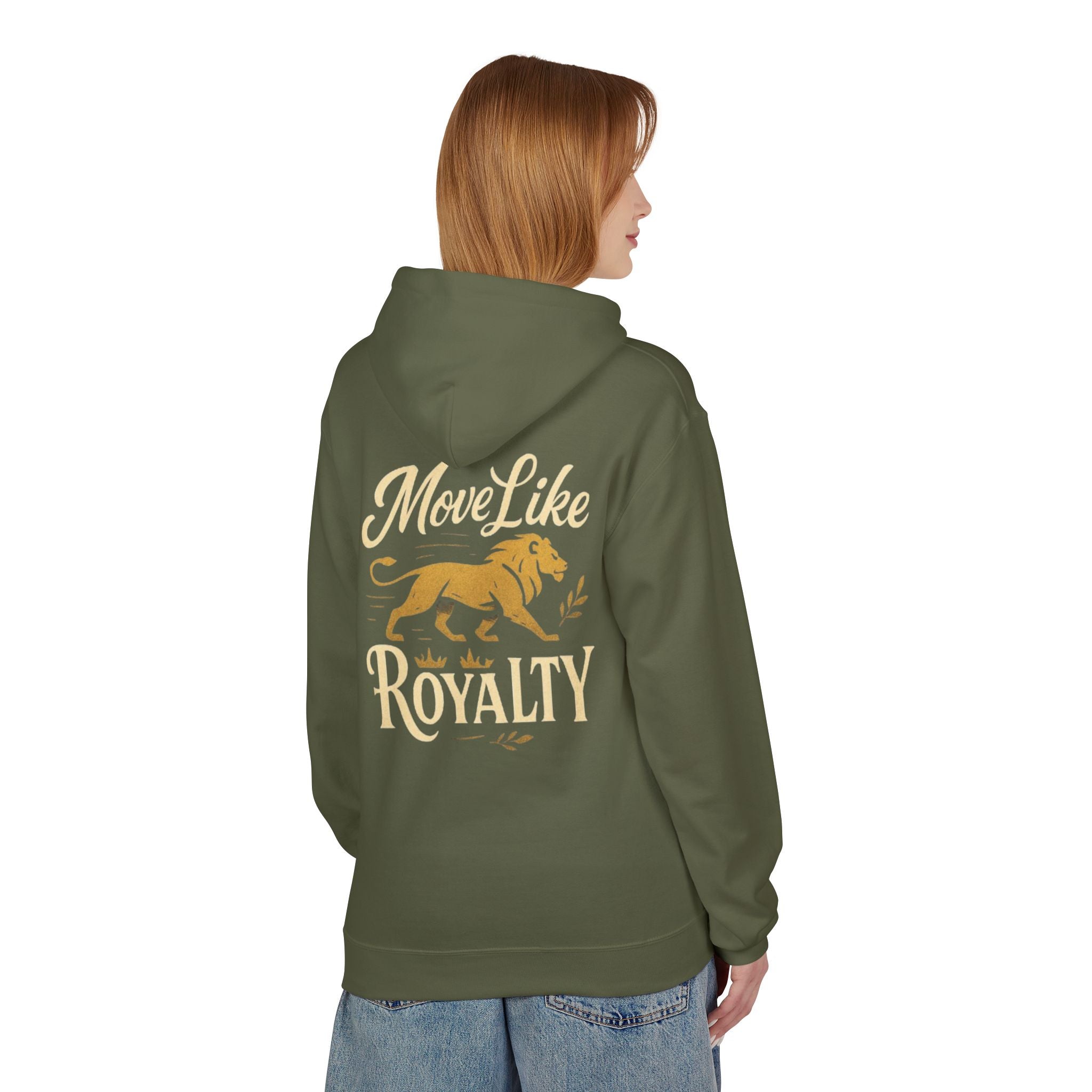 Move Like Royalty Hoodie — CrownRose Lion Graphic Pullover