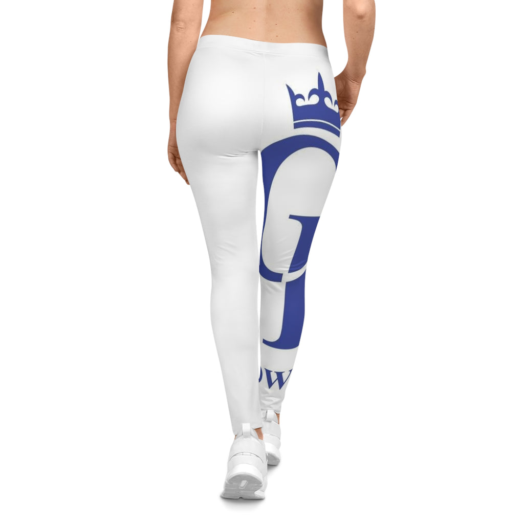Crown Royalty Women's Leggings — Blue CR Logo Casual Stretch Leggings