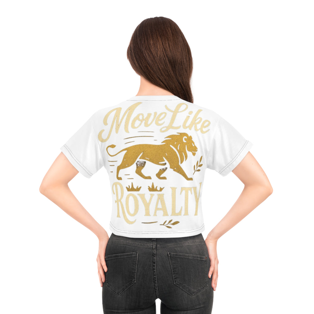 Move Like Royalty Crop Tee — Lion Graphic Cropped Top