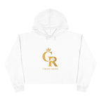 Cropped Hoodie — Gold 'CR Crown & Rose' Logo with 'Move Like Royalty'