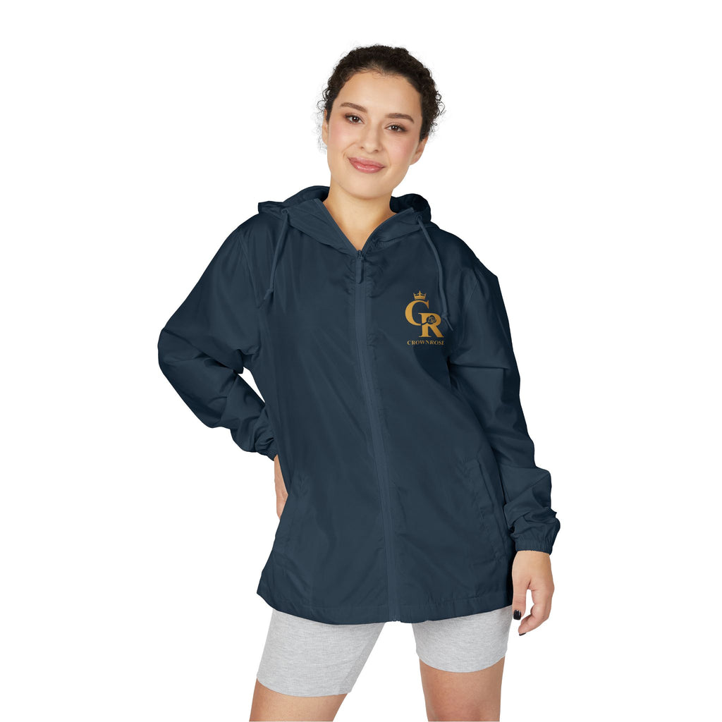 Windbreaker Jacket — "Move Like Royalty" Lion Graphic Lightweight Hooded Windbreaker