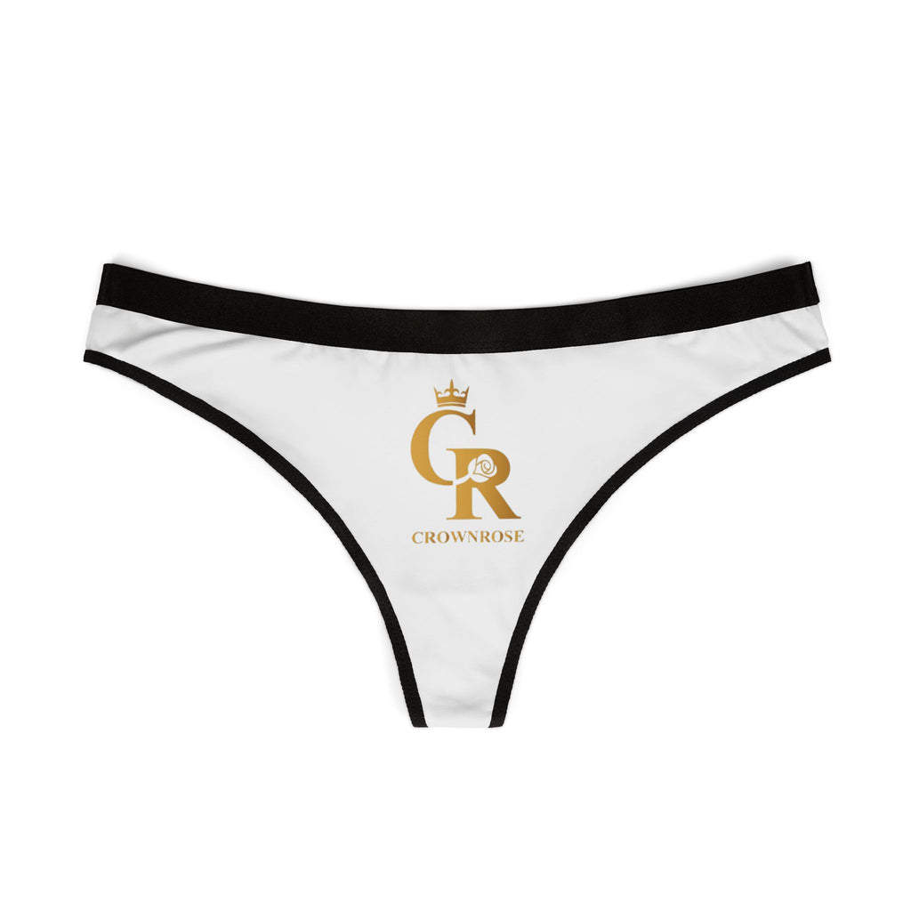 CrownRose Gold Logo Women's Thong — Minimal Luxury Lingerie