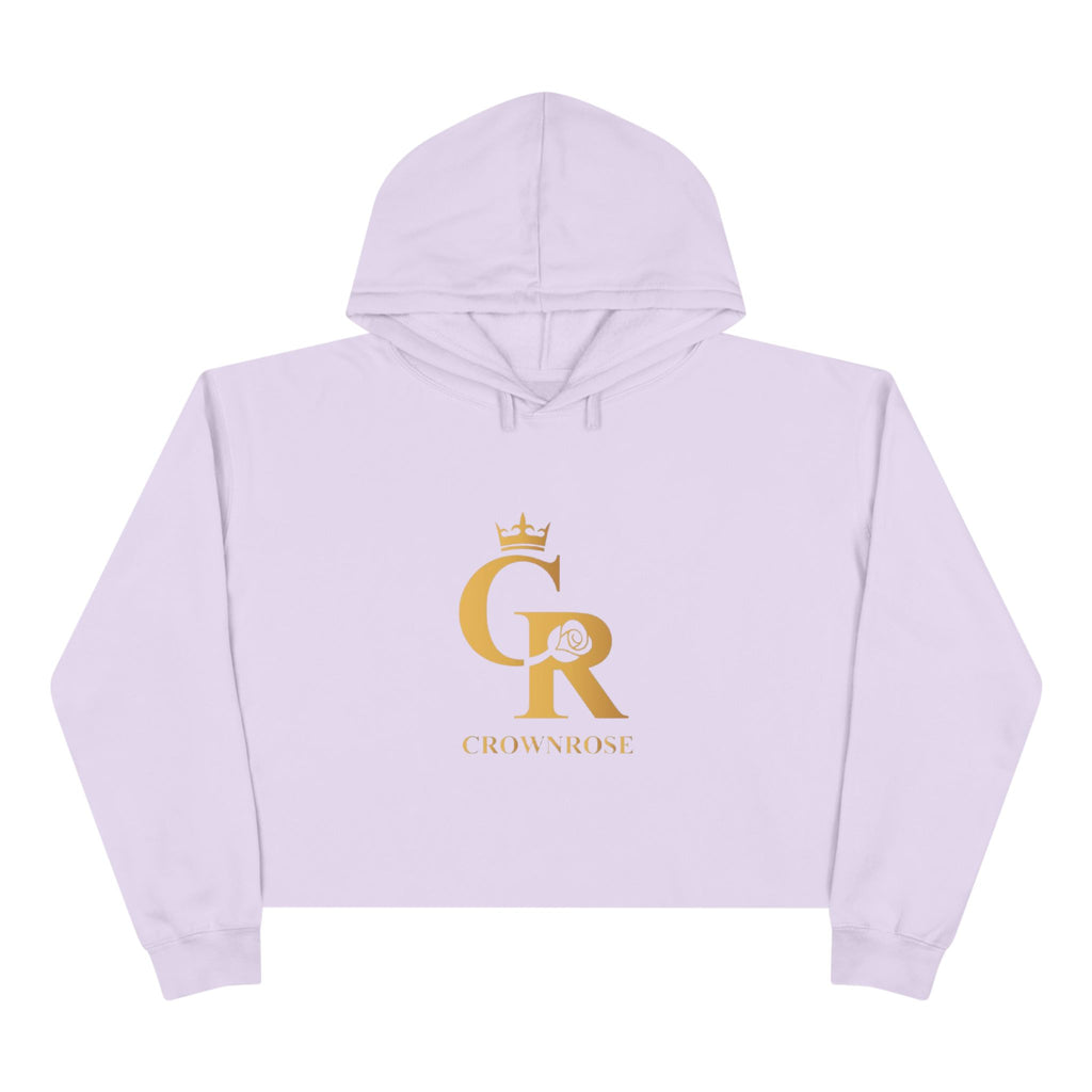 Cropped Hoodie — Gold 'CR Crown & Rose' Logo with 'Move Like Royalty'