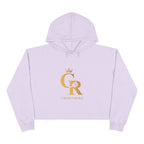 Cropped Hoodie — Gold 'CR Crown & Rose' Logo with 'Move Like Royalty'