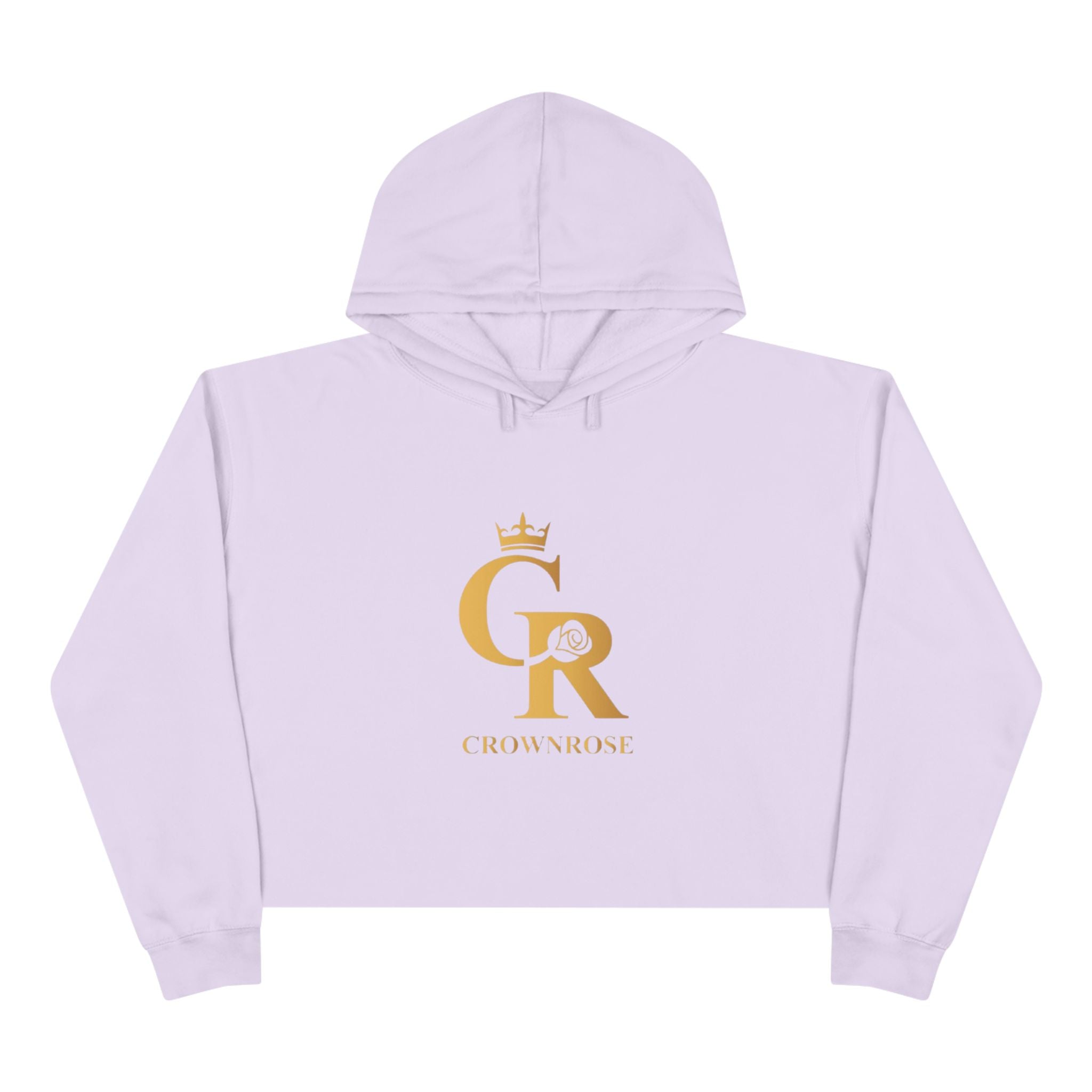 Cropped Hoodie — Gold 'CR Crown & Rose' Logo with 'Move Like Royalty'