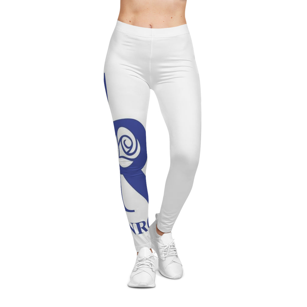 Crown Royalty Women's Leggings — Blue CR Logo Casual Stretch Leggings