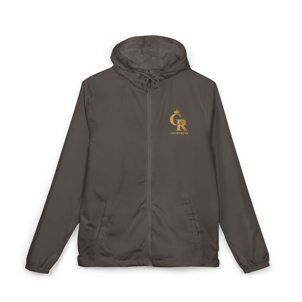 Windbreaker Jacket — "Move Like Royalty" Lion Graphic Lightweight Hooded Windbreaker