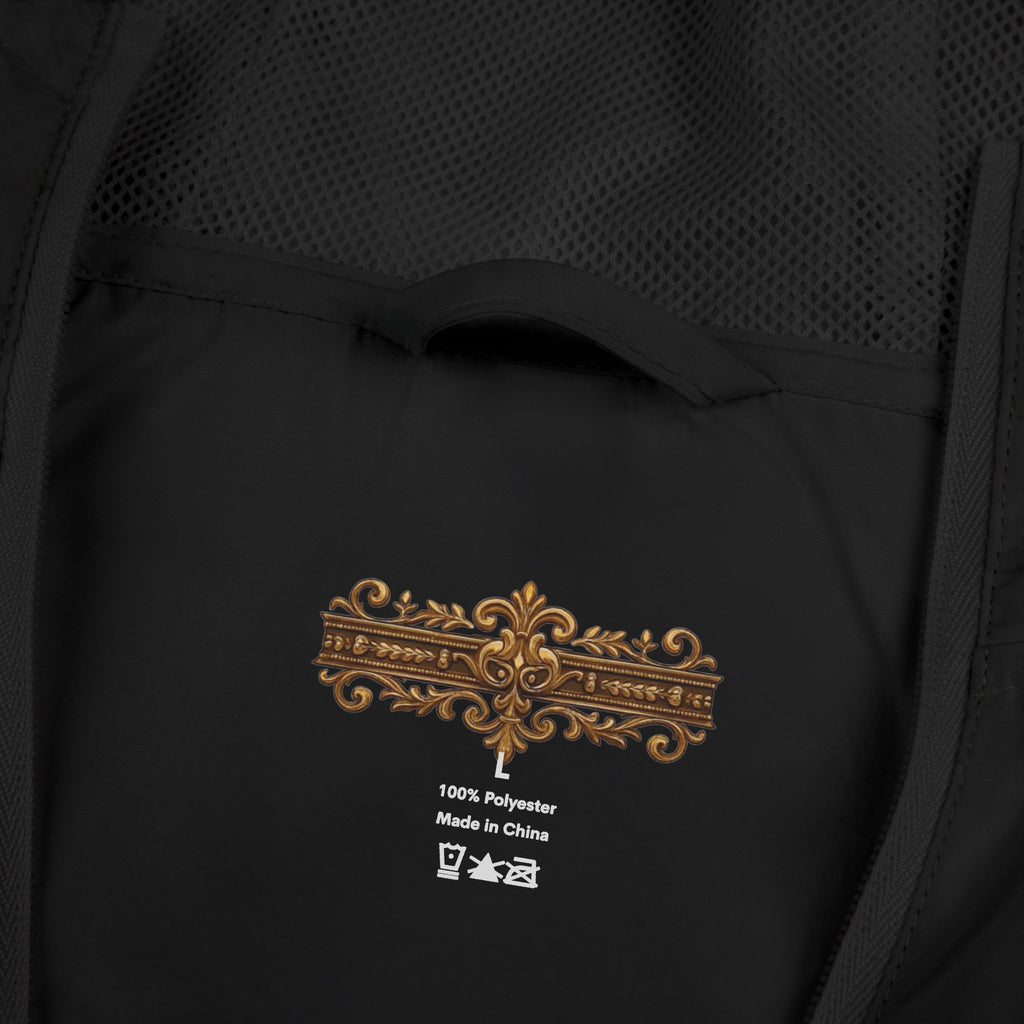 Windbreaker Jacket — "Move Like Royalty" Lion Graphic Lightweight Hooded Windbreaker