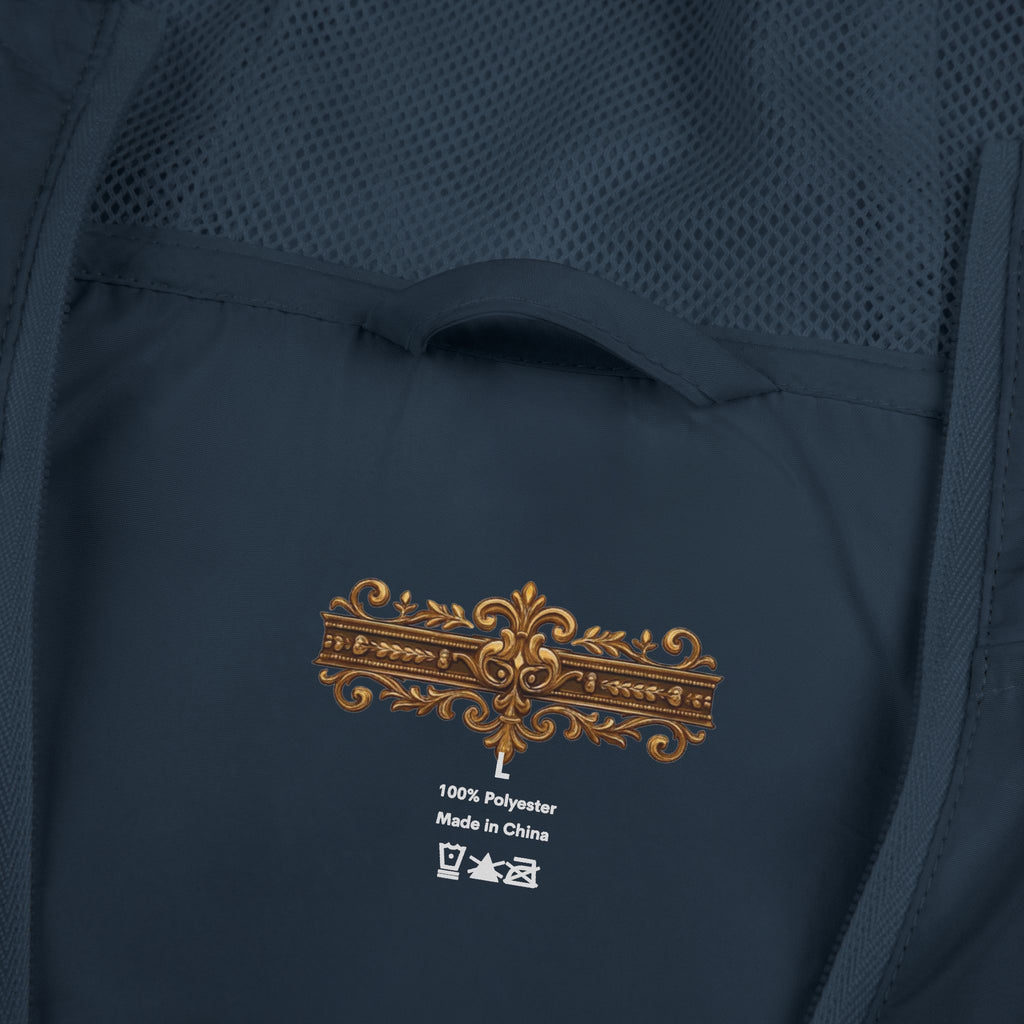 Windbreaker Jacket — "Move Like Royalty" Lion Graphic Lightweight Hooded Windbreaker