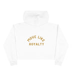 Cropped Hoodie — Gold 'CR Crown & Rose' Logo with 'Move Like Royalty'