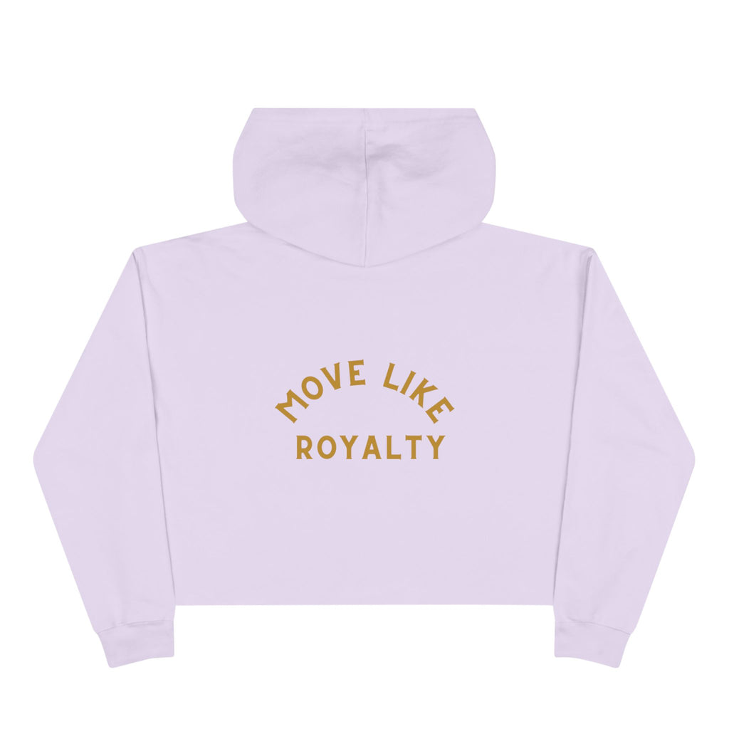 Cropped Hoodie — Gold 'CR Crown & Rose' Logo with 'Move Like Royalty'