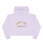 Cropped Hoodie — Gold 'CR Crown & Rose' Logo with 'Move Like Royalty'
