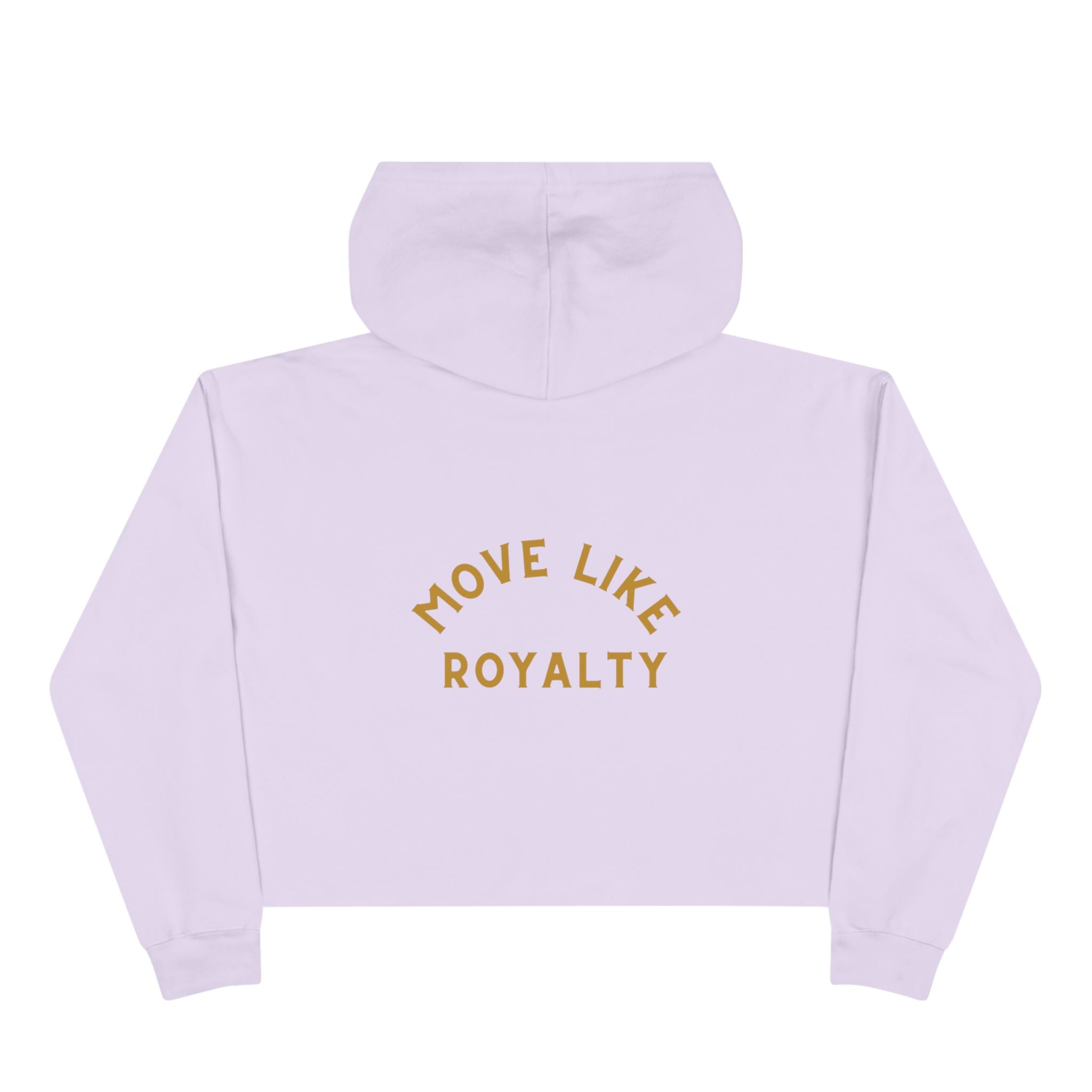 Cropped Hoodie — Gold 'CR Crown & Rose' Logo with 'Move Like Royalty'